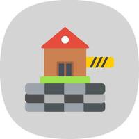 Barrier Flat Curve Icon Design vector