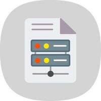 Server Flat Curve Icon Design vector