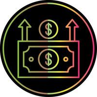 Money Growth Line Gradient Due Color Icon Design vector