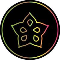 Star Fruit Line Gradient Due Color Icon Design vector