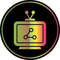 Television Glyph Due Color Icon Design vector