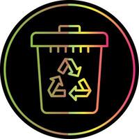 Recycle Bin Line Gradient Due Color Icon Design vector