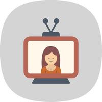 Television Flat Curve Icon Design vector