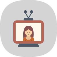 Television Flat Curve Icon Design vector