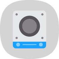 Induction Stove Flat Curve Icon Design vector