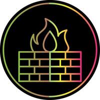 Firewall Line Gradient Due Color Icon Design vector