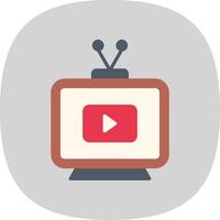 Television Flat Curve Icon Design vector
