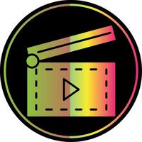 Clapperboard Glyph Due Color Icon Design vector