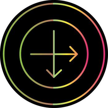 Intersect Line Gradient Due Color Icon Design vector