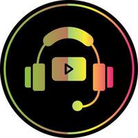 Headphones Glyph Due Color Icon Design vector