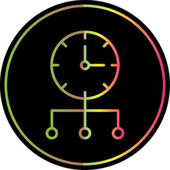 Time Optimization Line Gradient Due Color Icon Design vector