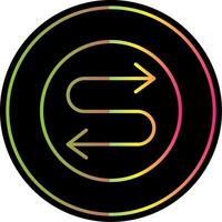 Zigzag Arrow Line Gradient Due Color Icon Design vector