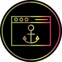 Anchor Text Line Gradient Due Color Icon Design vector