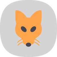 Fox Flat Curve Icon Design vector