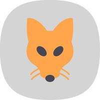 Fox Flat Curve Icon Design vector