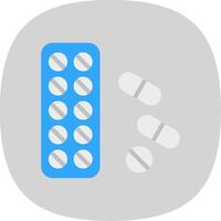 Pills Flat Curve Icon Design vector