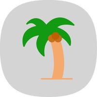 palma árbol plano curva icono diseño vector