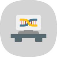 Dna Strand Flat Curve Icon Design vector