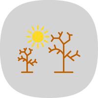 Dry Tree Flat Curve Icon Design vector