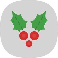 Holly Flat Curve Icon Design vector