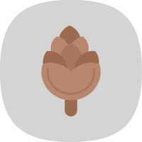 Pine Cone Flat Curve Icon Design vector