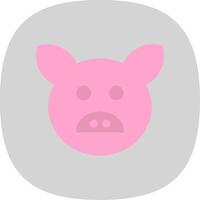Pig Flat Curve Icon Design vector
