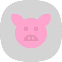 Pig Flat Curve Icon Design vector