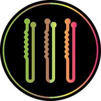 Bobby Pin Glyph Due Color Icon Design vector