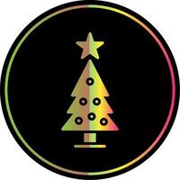 Christmas Tree Glyph Due Color Icon Design vector