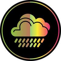 lluvia glifo debido color icono diseño vector