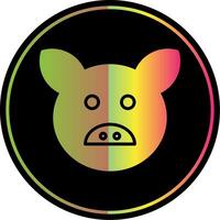 Pig Glyph Due Color Icon Design vector