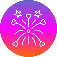 Fireworks Line Gradient Circle Icon vector