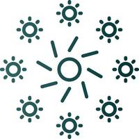 Firework Line Gradient Icon vector