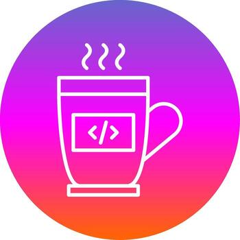 Computing Line Gradient Circle Icon vector