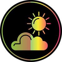 Sun Glyph Due Color Icon Design vector