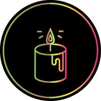 Candle Line Gradient Due Color Icon Design vector