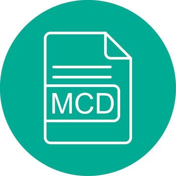 MCD File Format Multi Color Circle Icon vector