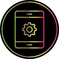 Mobile Phone Line Gradient Due Color Icon Design vector
