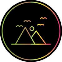 Mountains Line Gradient Due Color Icon Design vector