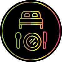 Bed And Breakfast Line Gradient Due Color Icon Design vector