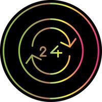 24 Hour Clock Line Gradient Due Color Icon Design vector