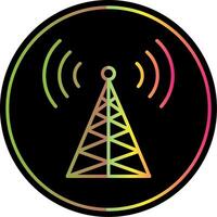 Radio Tower Line Gradient Due Color Icon Design vector