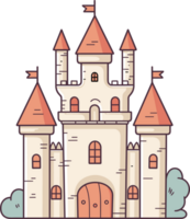 Cute castle clipart design illustration png