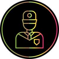 Security Guard Line Gradient Due Color Icon Design vector