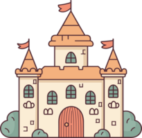 Cute castle clipart design illustration png