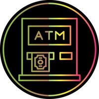 Atm Machine Line Gradient Due Color Icon Design vector