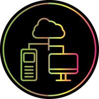 Cloud Computing Line Gradient Due Color Icon Design vector