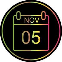 November Line Gradient Due Color Icon Design vector