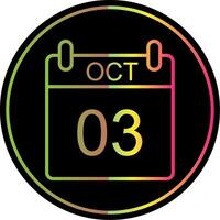 October Line Gradient Due Color Icon Design vector