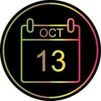 October Line Gradient Due Color Icon Design vector